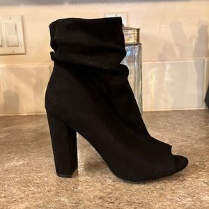 Black Peep Toe Booties